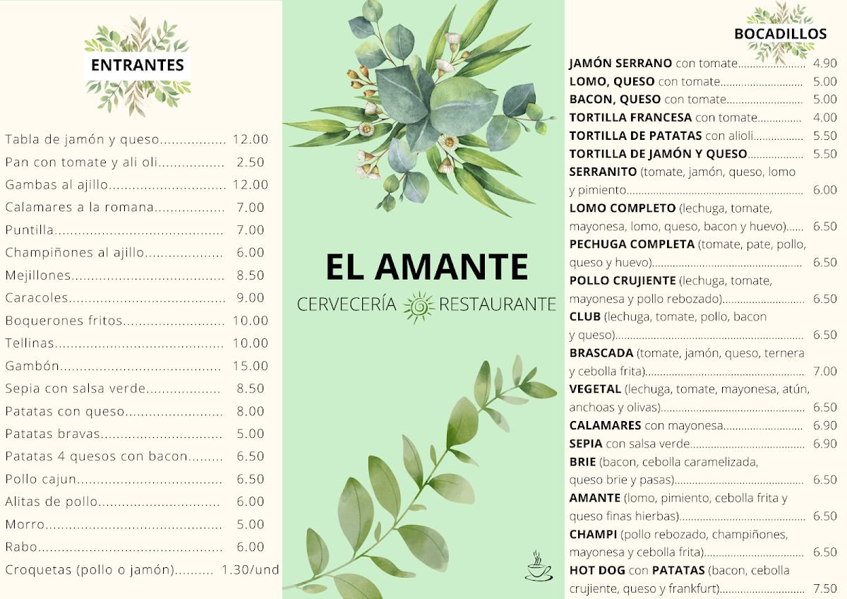 Menu El Amante-1
